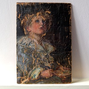 "A Young Boy" Victorian Oil Painting