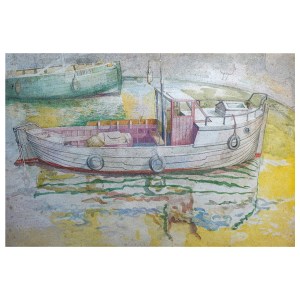"A River Boat" Mid-century Painting by Keith Banks