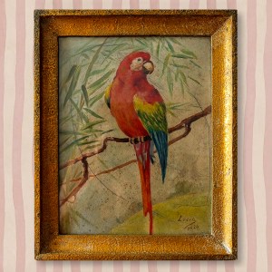 "A Red Parrot" Bloomsbury Style Watercolour Painting, Dated 1926